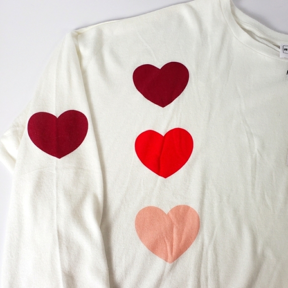 NWT For The Republic Womans Cream with Hearts Crew neck Shirt Sixe 3X - Picture 3 of 8